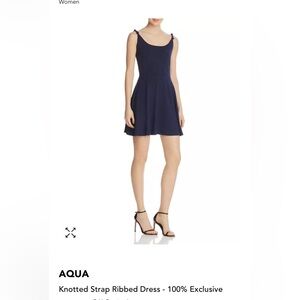 Aqua Knotted Strap Ribbed Dress from Bloomingdale’s. Light Blue. Small.